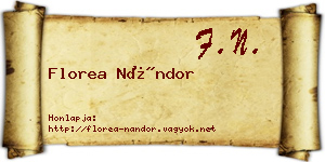 Florea Nándor névjegykártya